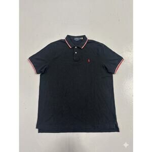 Polo Ralph Lauren Performance Shirt XXL Grey Tipped Polo Red White Black Pony